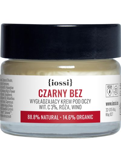 Iossi Czarny Bez wygładzający krem pod oczy witamina C 3% & róża & wino 15ml