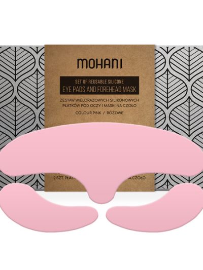 Mohani Wielorazowe płatki silikonowe pod oczy i maska na czoło Pink