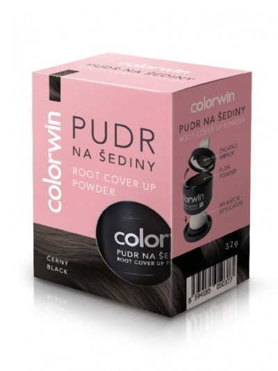 Colorwin Puder kryjący odrost i zwiększający objętość włosów Czarny 3.2g