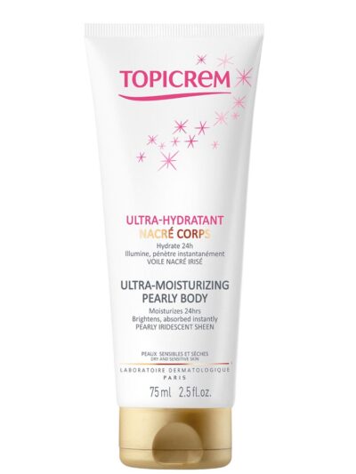 Topicrem Ultra-Moisturizing Pearly Body ultranawilżające mleczko do ciała z perłowym wykończeniem 75ml