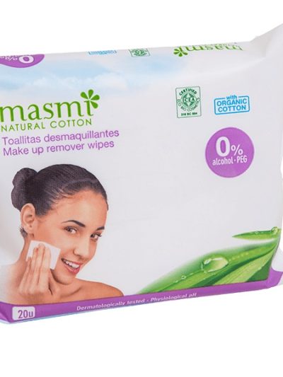 Masmi Natural Cotton wilgotne chusteczki do demakijażu 20szt