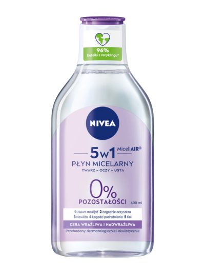 Nivea MicellAir Skin Breathe pielęgnujący płyn micelarny do cery wrażliwej i nadwrażliwej 400ml
