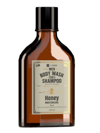 HiSkin Men Whisky żel do mycia ciała i szampon do włosów i brody 3w1 Honey 330ml