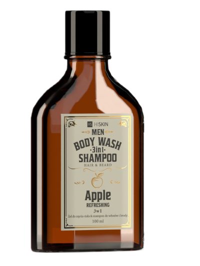 HiSkin Men Whisky żel do mycia ciała i szampon do włosów i brody 3w1 Apple 100ml